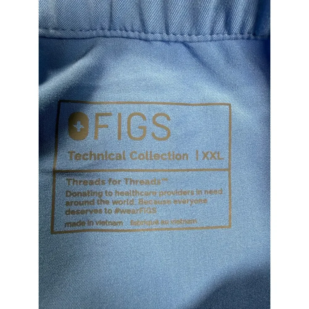 Figs Cairo Cargo Scrub Pants Light Blue Mens Size 2XL New Straight Leg